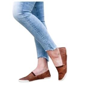 Frye Melanie Cognac Leather Slip On Sneaker-size 9